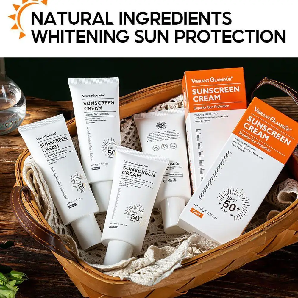 SPF 50 Facial Body Sunscreen Anti UV Whitening Brightening Protection Moisturizing Repair And Skincare Cream Sunscreen Body C9V4 50g facial body sunscreen whitening isolation uv protection brightening lasting makeup waterproof face anti aging spf50