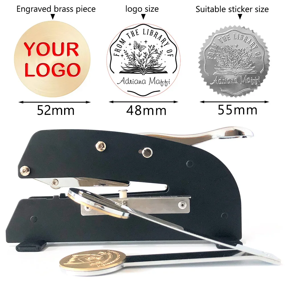 Timbro Embosser Personalizzato Per Libri - Con Nome, Per Biblioteca, Ufficio, Inviti E Regali, Effetto 3D - Foto 8
