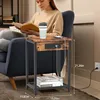 Nightstand with Charging Station Bedroom End Side Table with USB Ports  outlets Modern Record Player Stand 2-Tier Bedside Table 4