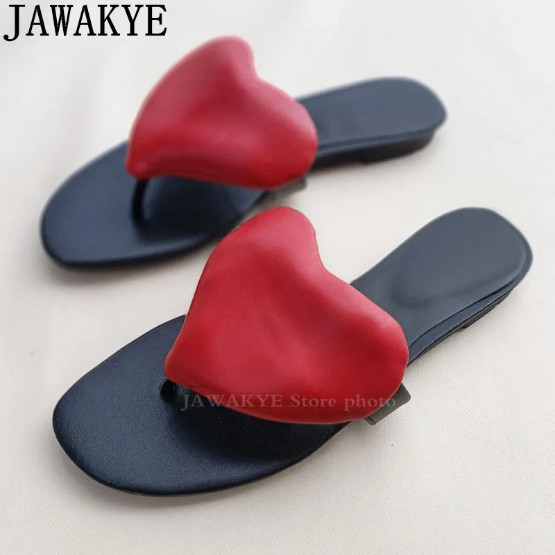 

Heart-shaped Flip Flop Flats Slippers Women Bohemian Luxury Casual Party Flat Slippers Summer Sexy Slip Dress Beach Shoes Woman