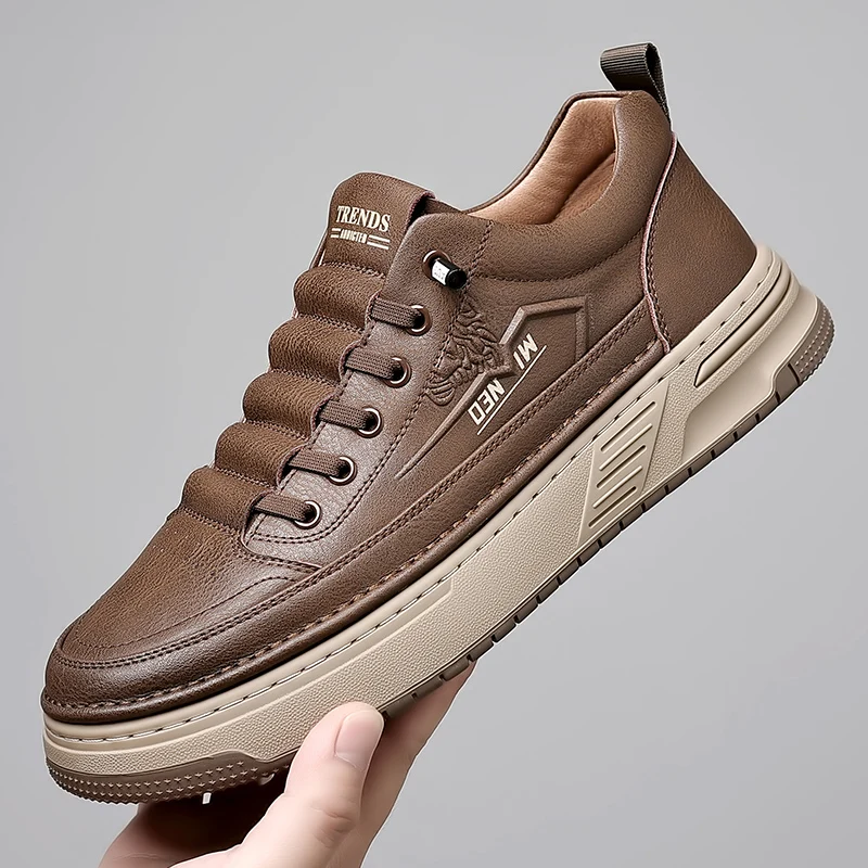 

Brown Man Sneakers High Quality Autumn Men's Casual Shoes Fashion Trendy Shoe Fashion Outdoor Wear-resistant Skateboard Non-slip