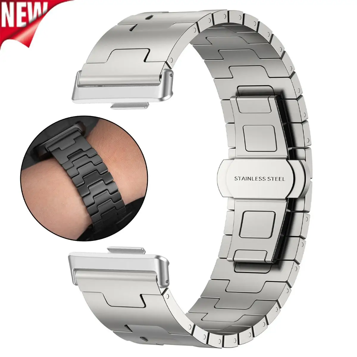Luxury Titanium Strap with Metal Folding Clasp