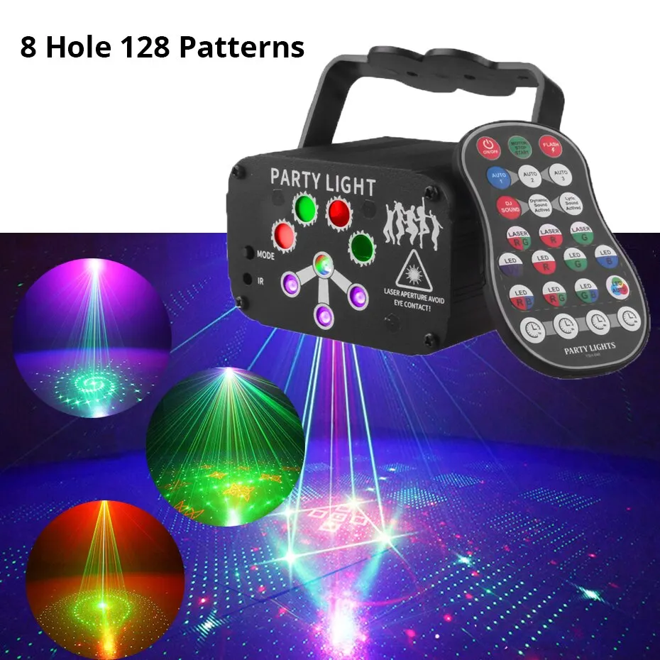 Mini RGB Laser Projektor Bühnen licht DJ Disco LED Lampe USB wiederauf  ladbare UV-Sound Strobe Bühnen effekt Hochzeit Weihnachten Weihnachts feier  - AliExpress