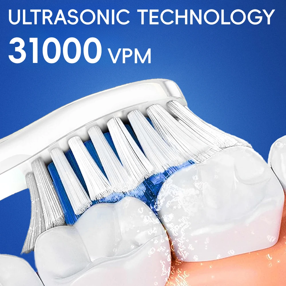 Rechargeable Electric Toothbrush - 3 Modes, Smart Timer, Smart Electric Toothbrushes Compatible with Philips Sonicare Brush Head