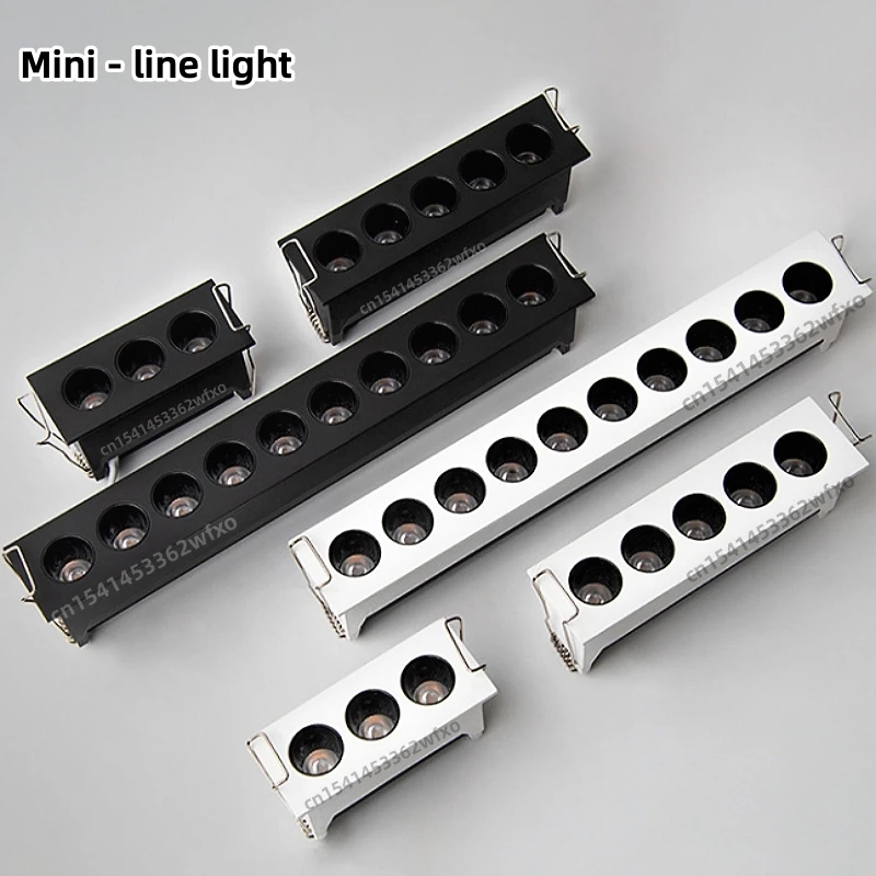 Mini faretto da incasso a LED dimmerabile COB line light 110V-220V spot muslimate grille light plafoniera soggiorno illuminazione interna