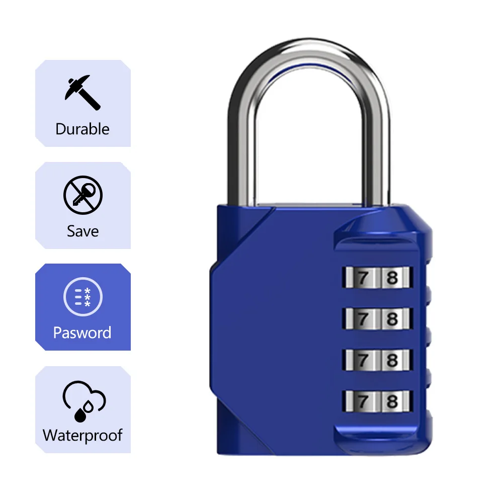 Travel Padlock Anti-theft Backpack Small Padlock Resettable 3/4 Digit Combination thumbnail 4