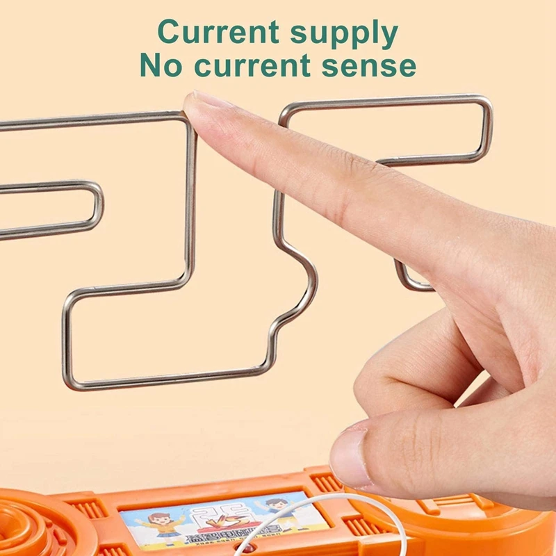 2X Bump Maze Toy Electric Dont Buzz The Wire Game Classic Tabletop Puzzle Game Retro Toys For Family Gathering, Orange 2