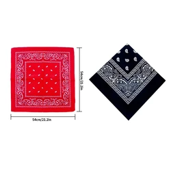 Vintage Wine Red Hip Hop Hair Scarf - Unisex Retro Accessory (Black red)