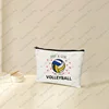 1 pc just a girl who love Volleyball pattern Makeup Bag,Makeup Bag for Teen Girls Sister Birthday Gift IdeasTeen Gifts 1