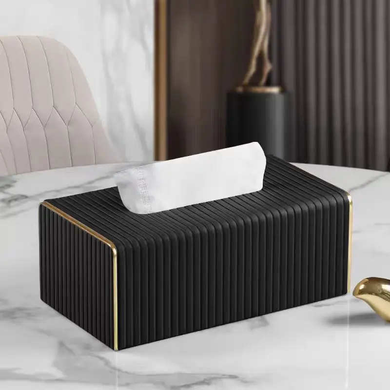 Exquisite Streak European Style Leather Tissue Box, High Quality, Hotel, Living Room, Bathroom, Home Decor, New 4