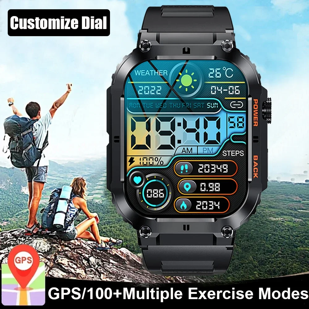 

2023 военные уличные Смарт-часы GPS Bluetooth часы для звонков для мужчин фитнес-трекер Смарт-браслет спортивные часы PK HK9 Ultra 2