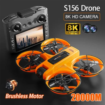 2025 S156 Mini Drone 8K HD Fotografia aerea Doppia fotocamera Dron con schermo Omnidirezionale Motore brushless Drone RC Giocattolo regalo