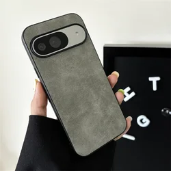 Retro Luxury Solid Color PU Leather Shockproof Phone Case - High Quality Protective Back Cover for Pixel 9Pro XL (A)