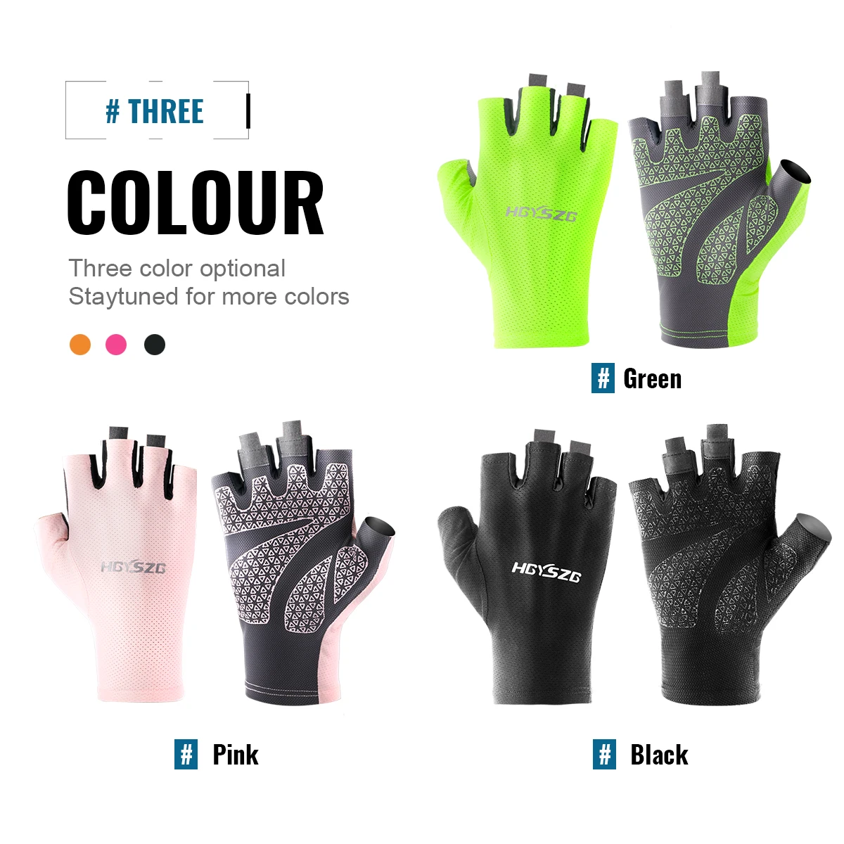 1Pair Outdoor Sports Breathable Stretch Fabric Silicone Non-slip Half Finger Gloves 6
