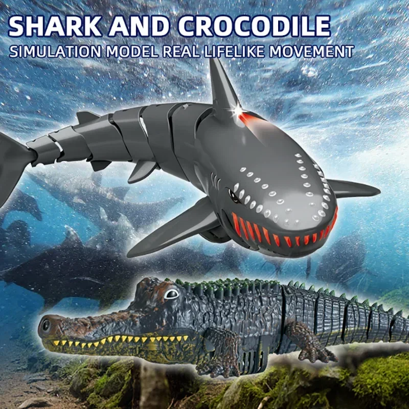Remote Control Animal Funny RC Shark Toy  Bath Tub Pool Electric Toys for Kids Boys Children Cool Stuff Sharks Submarine  Prank 2