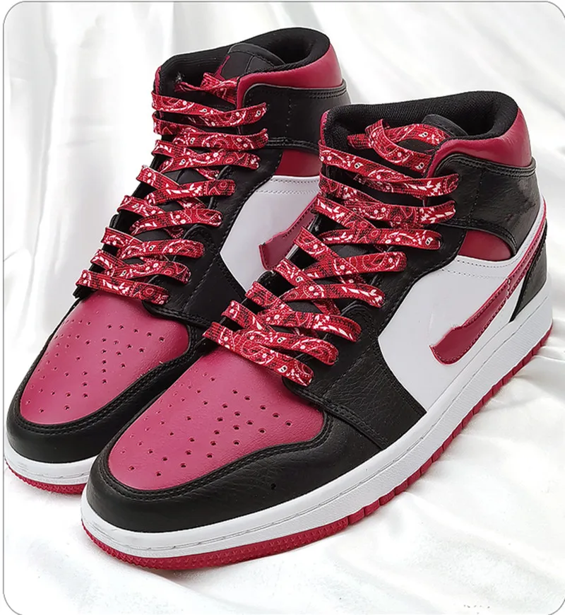 Hohe Qualität Cashew Blumen Schnürsenkel 120/140/160 cm Frauen Männer Rot Schwarz Blau Hand bemalt Sport Casual Basketball Schuhe Schnürsenkel – Detail 20