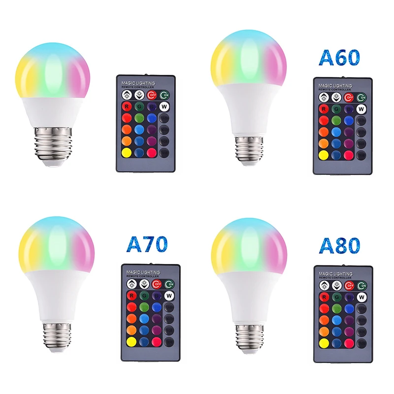 

220V AC85-265V Color Changing Remote Control Spotlight Seven Color Bulb Smart LED 3W 5W 10W 15W RGB Lamp Night Lights Home Decor