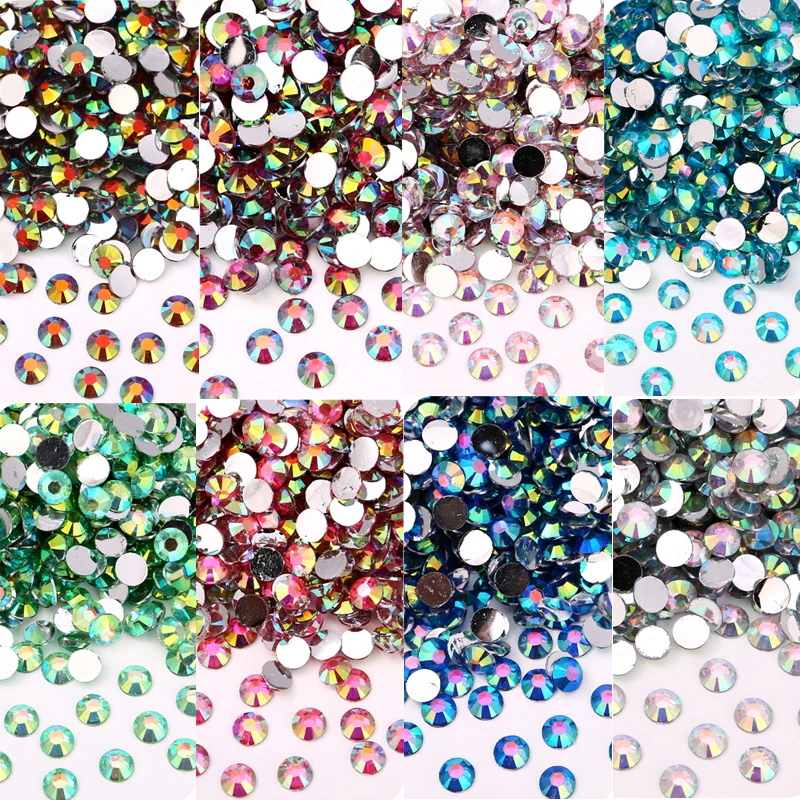 

2/3/4/5/6mm Resin Flatback Rhinestone Applique Bulk Ab Crystals For Crafts Stones For Nails Art Decorations Non Hotfix Strass