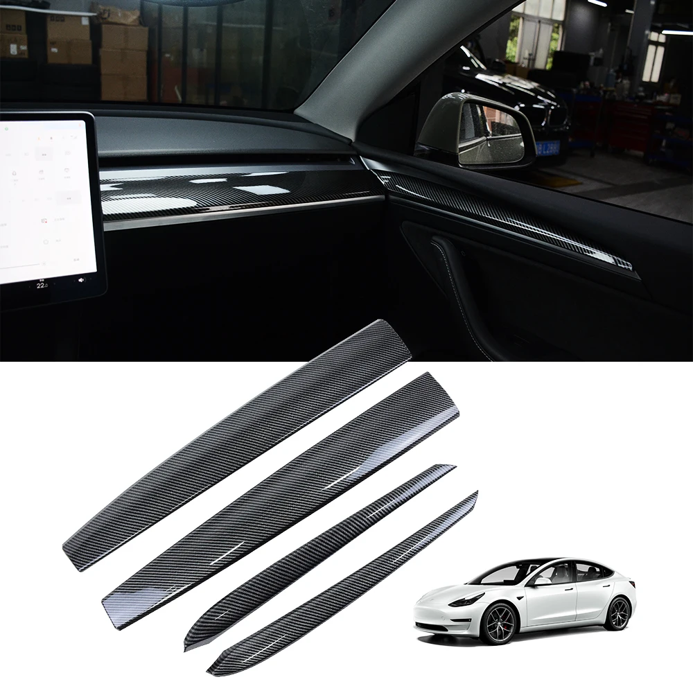 

Door Side Trim Dashboard Cover For Tesla Model 3 Y 2021 2022 2023 Car Front Interior Dashboard Central Control Trim Strip