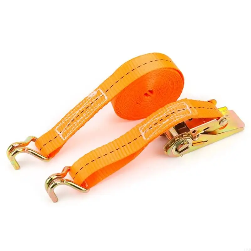 5/6/8/10M Ratchet Tie Down Cargo Straps Metal Hooks Heavy Duty Lashing Strap 11UD