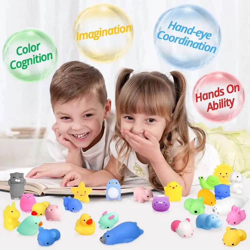 30/50PCS Mochi Mini Squishies Toys Creative Cartoon Random  Animal Kawaii Party favors Kids Anti Stress gifts for boys and girls 4