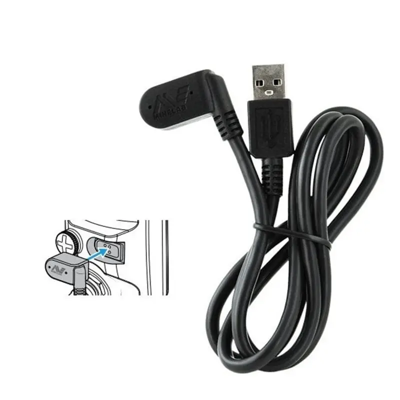 MINELAB Equinox 시리즈 금속 탐지기용 자기 커넥터가 있는 FEDI-USB 충전 케이블