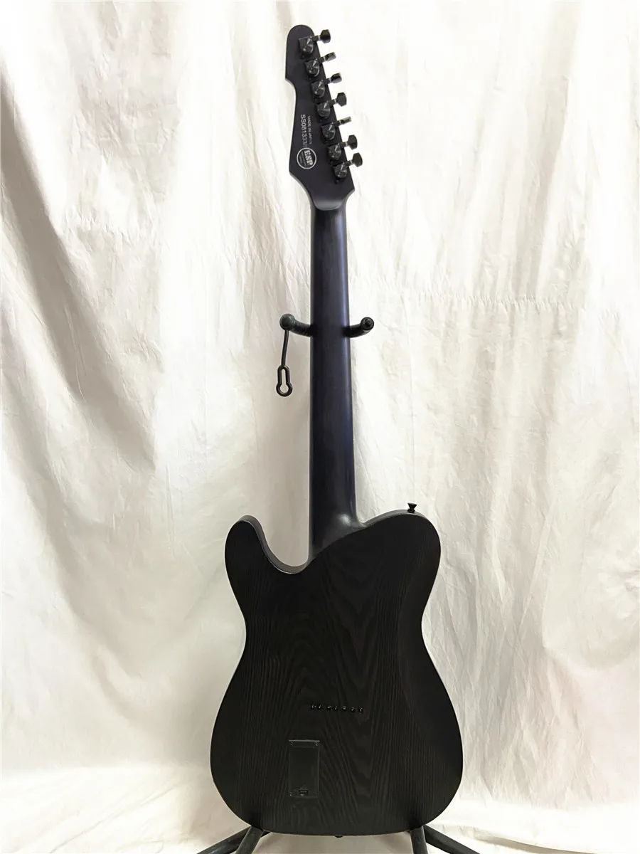 エレクトリックギター,ブラック,7弦,透明,ミュート付き