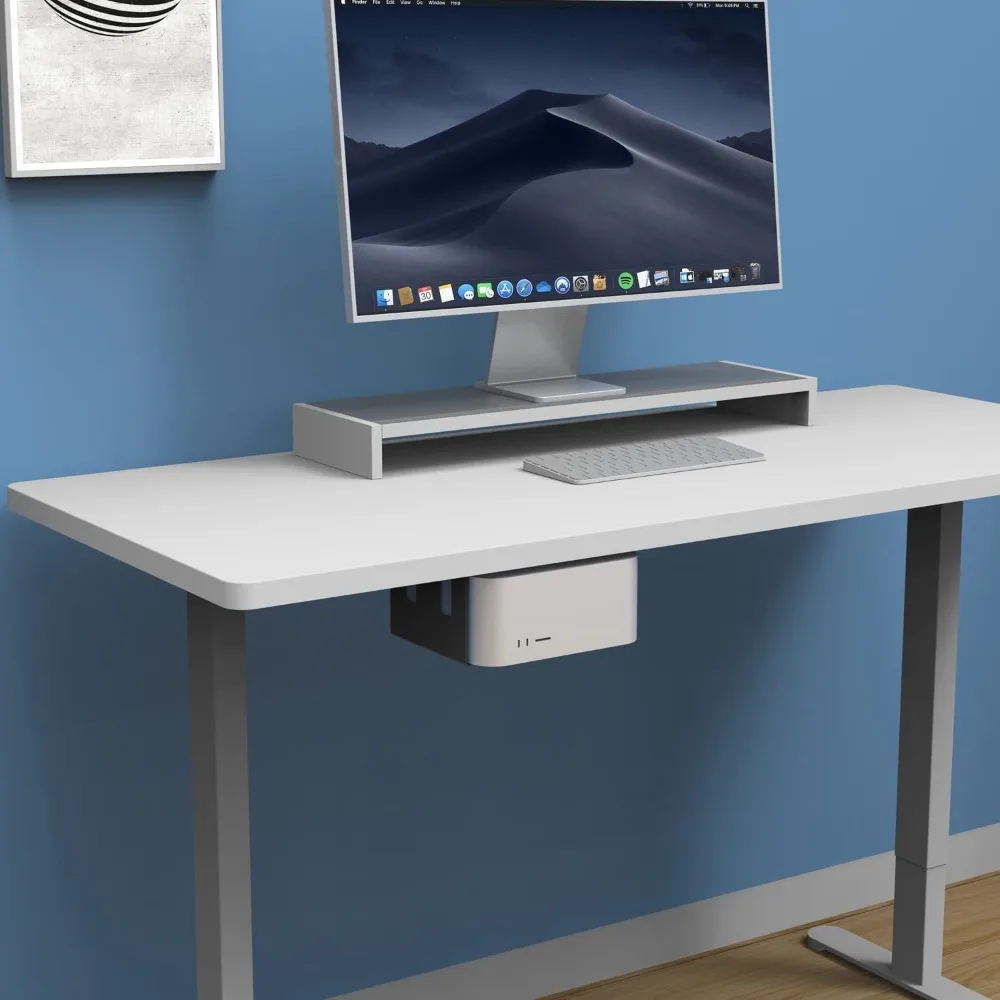 하단 장착형 데스크탑 스탠드, 냉각 기능, 책상 아래 벽걸이형 브래킷 스탠드, Mac Studio, Mac mini M4 / M4 Pro용 행잉 디자인