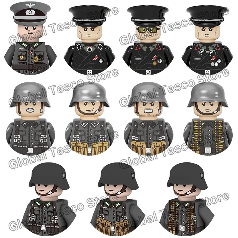 Мини-фигурки-солдаты WW2 игрушки военная гвардия оружие сделай сам пистолеты