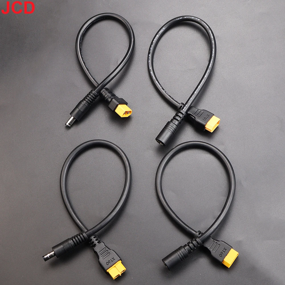JCD 1개 10A 초연성 XT60 플러그 남성 여성 커넥터 DC 5525/DC5521 전원 케이블 멀티로터 현장 수리용