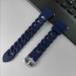 Universal 20mm/22mm Adjustable Smartwatch Strap - Premium Replacement Band for 20mm (Navy Blue)