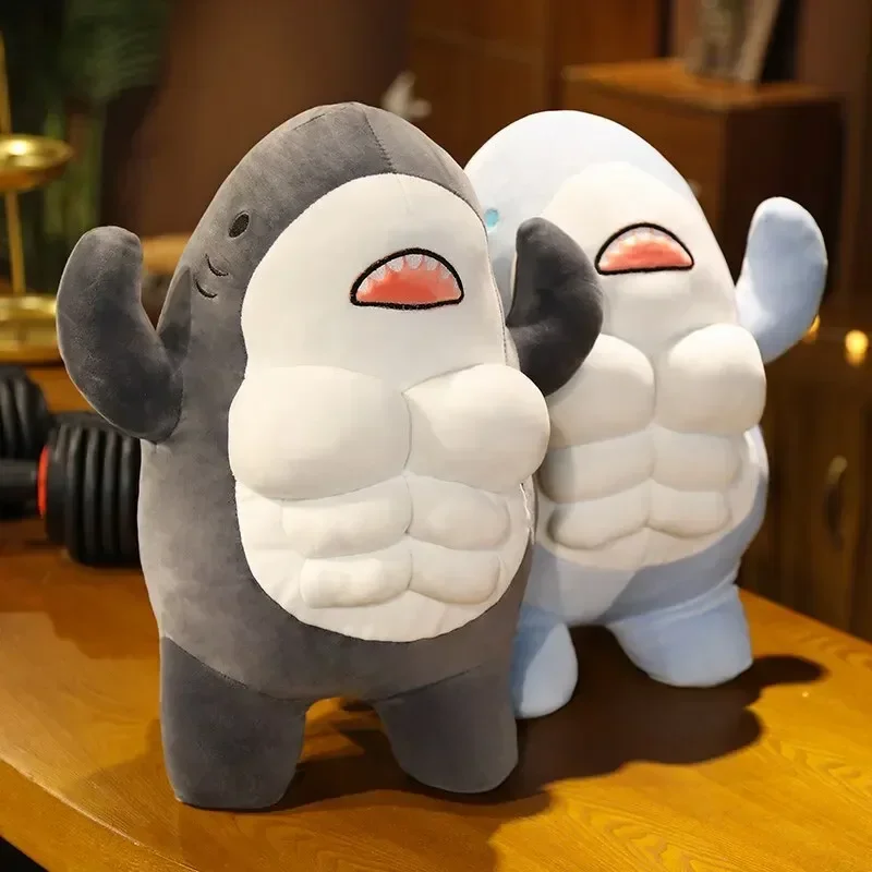 Bambola Di Peluche Squalo Muscolare, Squalo Lavorato, Giocattoli Di Peluche, Cuscino Animale Forte Kawaii Per Ragazza, Regali Fidanzato,