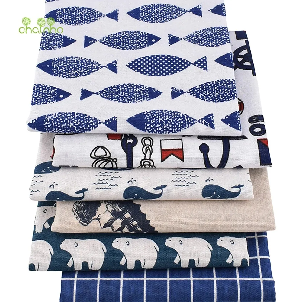 Chainho,Printed Cotton Linen Fabric,DIY Sewing Quilting Material,Cloth For Table,Sofa,Curtain,Bag,Cushion,Furniture Cover,15CL14