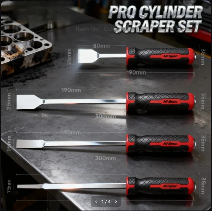 Engine Cylinder Cleaning Blade Cylinder Cleaning Blade Carbon Steel Blade Scraper Range Hood Sealant Pad Oil Dirty 1/4pc