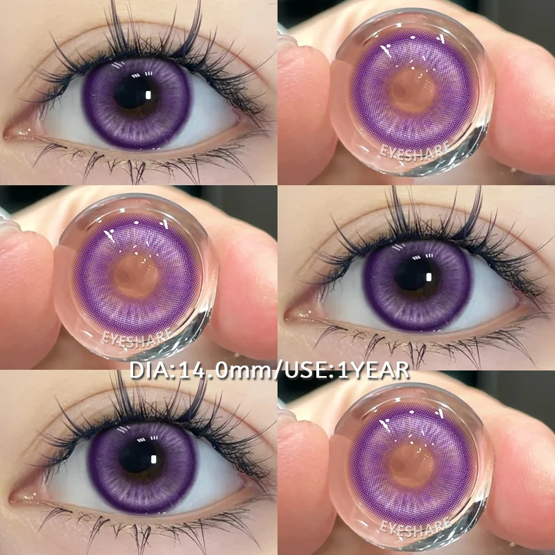 EYESHARE Rosa farbige Kontaktlinsen für Cosplay, lila Augenkontakte, 2 Stück, Cos-Zubehör für Party, farbige Kontaktlinsen, jährlich – Detail 24