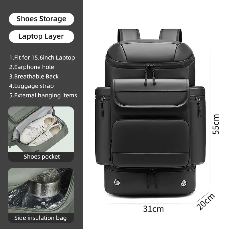 

Рюкзак для кемпинга с отсеком для обуви, рюкзаки для путешествий на открытом воздухе, большой объем, спортивный рюкзак для альпинизма, походные сумки XM244