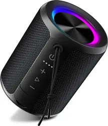 OHAYO Portable Waterproof Bluetooth Speaker with Stereo Sound and TWS Pairing (Black)