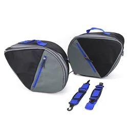 Enhanced Motorcycle Accessories Suitcase Inner Bags and Toolbox Tail Box Pannier Saddlebag Set (Blue)