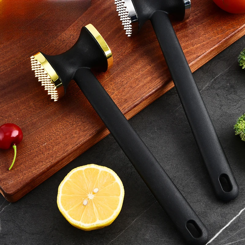 Zinc Alloy Meat Hammer Nylon Fiber Handle Double-sided Meat Hammer Pats The Garlic Square Loose