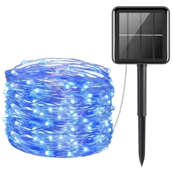 Waterproof Solar - Powered Outdoor Fairy String Lights - 22m 200LED (Blue)