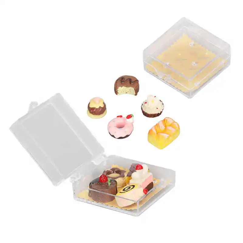 

1:12 Dollhouse Miniature Desserts High Simulation Dollhouse Miniature Food with a Box for 1:12 Doll House for Gifts