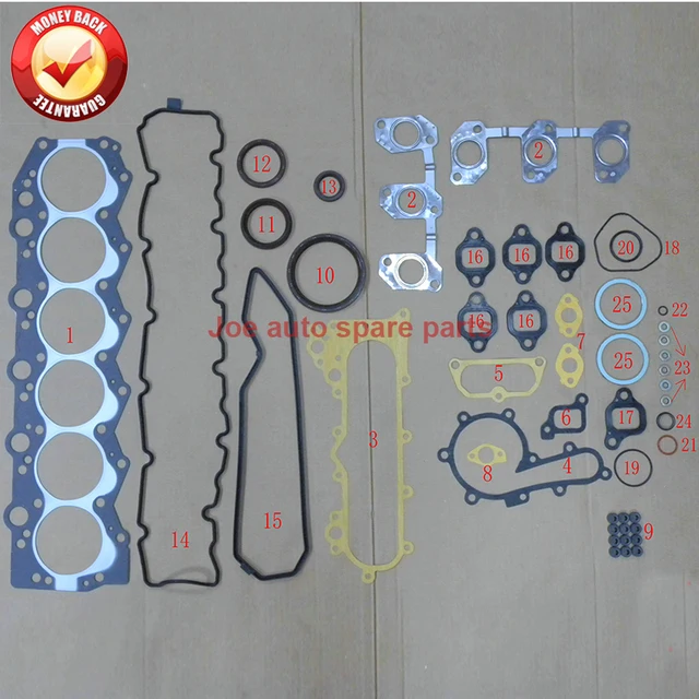 トヨタ エンジンフルガスケットセットキットコースターtdランドクルーザーtdコースターdランドクルーザー ihzディーゼル 04111-17020 04111-17011 トヨタエンジンランドクルーザーHZJ75HZJ80コースターTD用1HZ