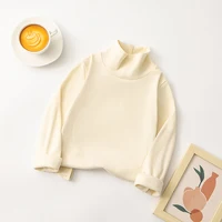 Cozy Unisex Children Long Sleeve T Shirt with Half High Collar Solid Color Base Layer Versatile Suitable Layering Chilly Seasons 2
