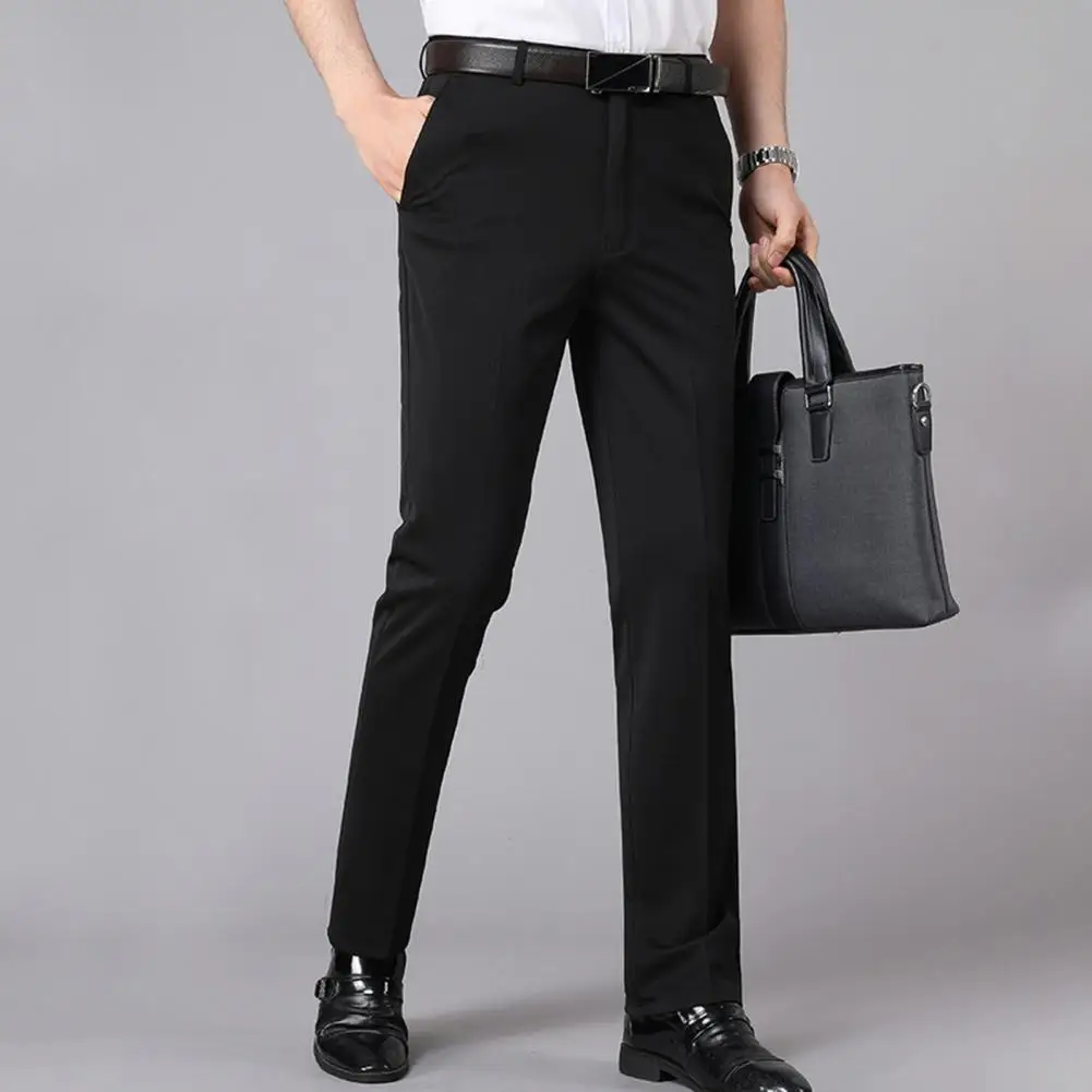 

Men Suit Trousers Business Formal Pants Elegant Slim Fit Men's Suit Pants for Formal Business Wear with Stretchy for Office