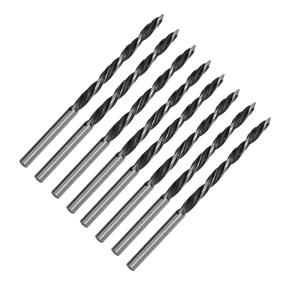 Tool Wood Drill Bits For Woodworking High Carbon Steel Spiral Wood 3MM 3mmx 58mm 8Pcs/set Accessories Drill Bit 8pcs woodworking three tip drill bit wood drilling reamer support drill bits hand drill hole tool