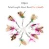 10pcs Small Feather Cat Toy DIY Replace Cat Teaser Stick Replacement Pet Toy Accessories 6