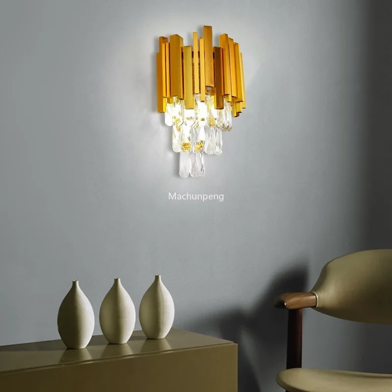 

Light Luxury Crystal Wall Lamp Nordic Modern Living Room Bedroom Wall Light Aesthetic Dining Room Wandleuchte Lights Decoration