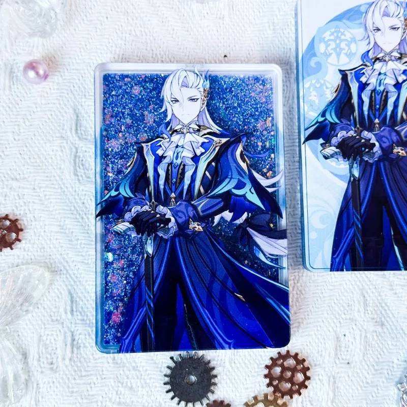 

Game Anime Cosplay Fontaine Neuvillette Cartoon Acrylic Flowing Quicksand Mahjong Ornament Student Gifts