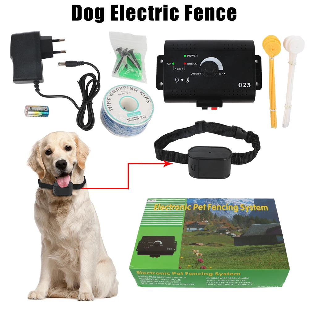 Dog Training Collar Pet Accessories Electronic Pet Fence System Containment Electric Dog Fence Sound Shocked Collar Waterproof