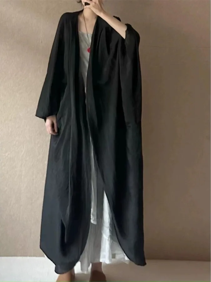 New Chinese Sle Long Batwing Sve Sun Protection Brand Women's irt Zen Spirit Loose Fit Regular Length Open Cardigan